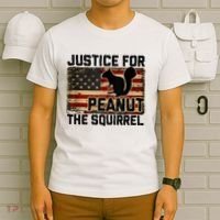 Justice For Peanut The Squirrel Vintage Usa Flag T-Shirt thumb 6