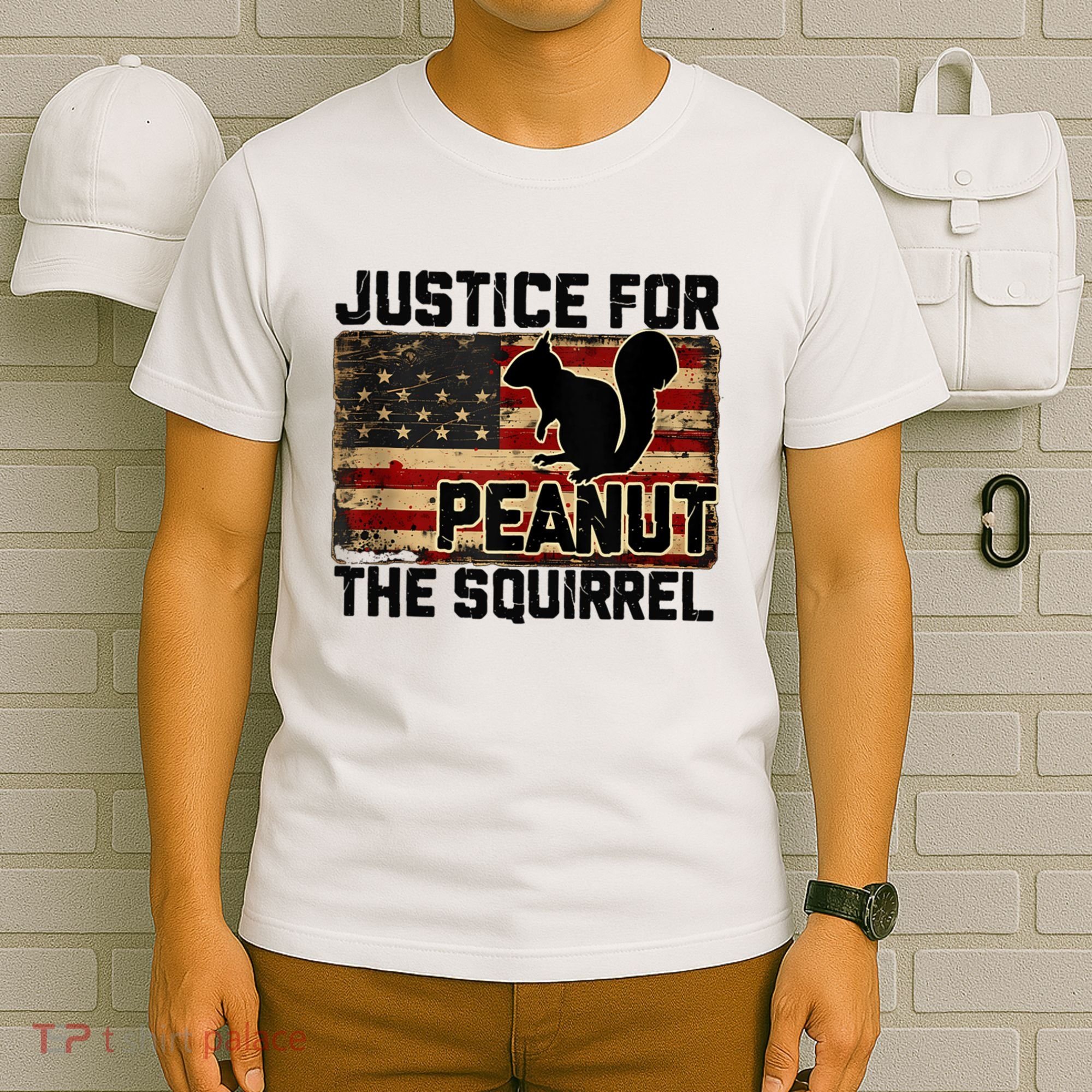 Justice For Peanut The Squirrel Vintage Usa Flag T-Shirt