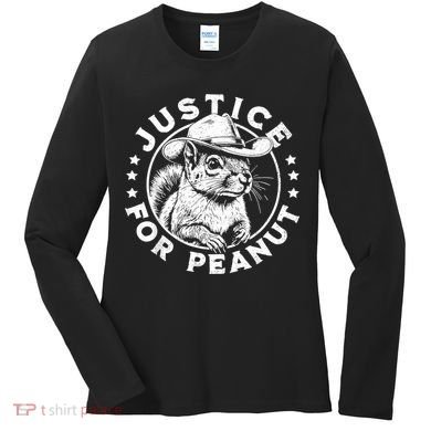 Justice For Peanut The Squirrel P’Nut Pnut Peanut Squirrel Women's Long Sleeve Shirt