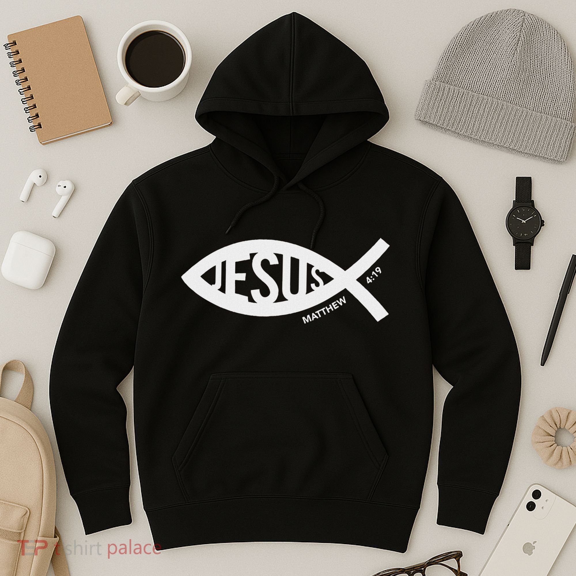 Jesus Fish Symbol Christian Hoodie