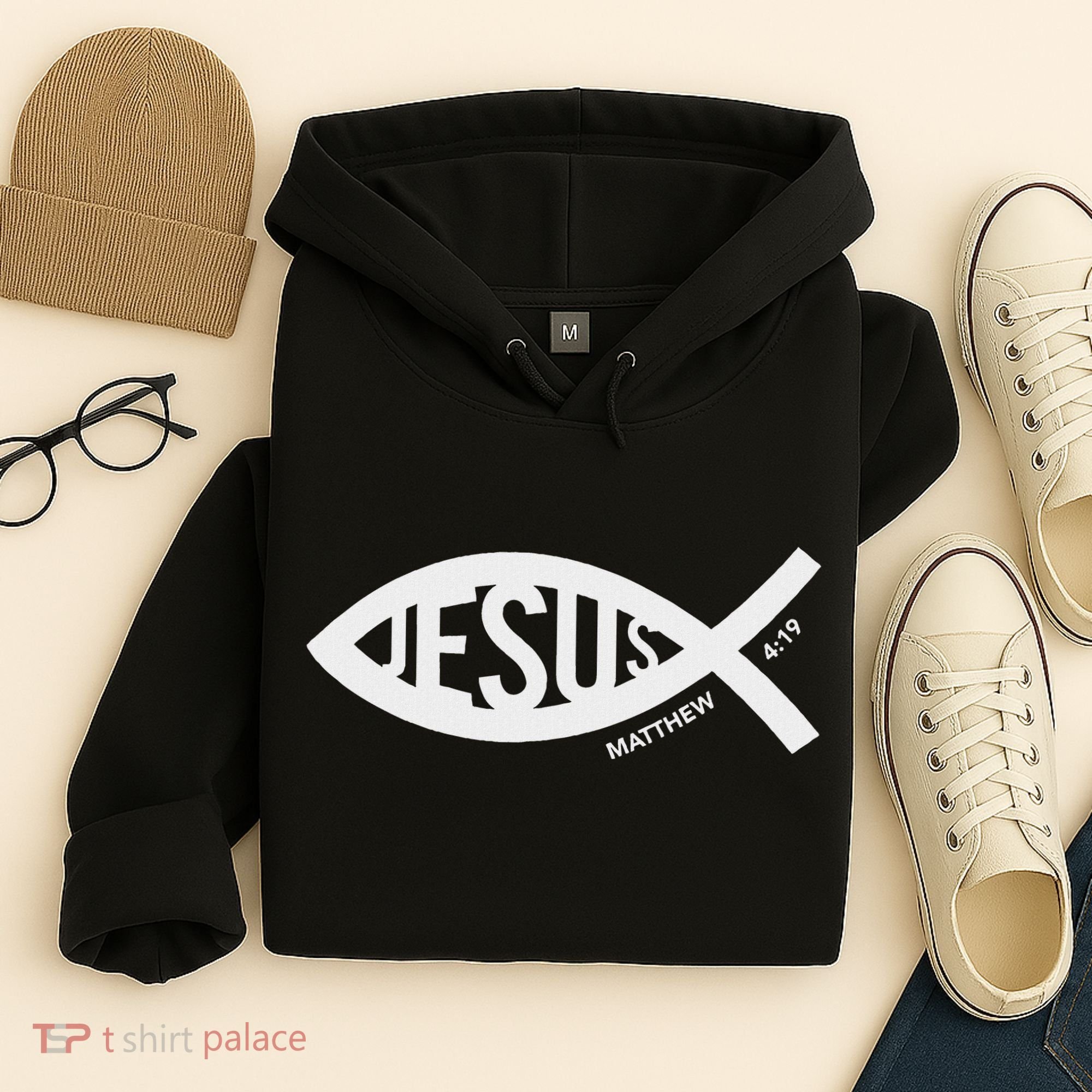 Jesus Fish Symbol Christian Hoodie