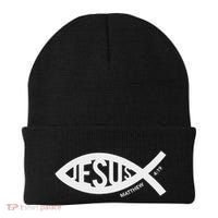 Jesus Fish Symbol Christian Beanie thumb 0