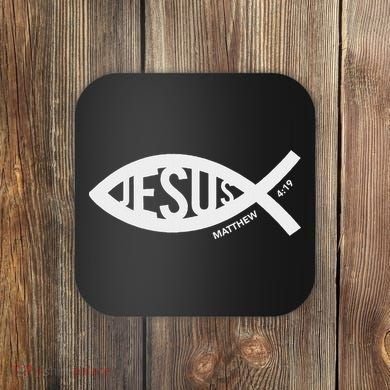 Jesus Fish Symbol Christian Coaster