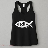 Jesus Fish Symbol Christian Women's Tank Top thumb 3