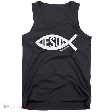 Jesus Fish Symbol Christian Tank Top