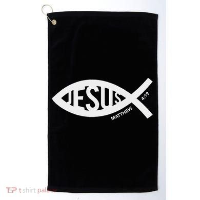 Jesus Fish Symbol Christian Golf Towel