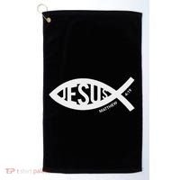 Jesus Fish Symbol Christian Golf Towel thumb 0