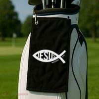 Jesus Fish Symbol Christian Golf Towel thumb 2
