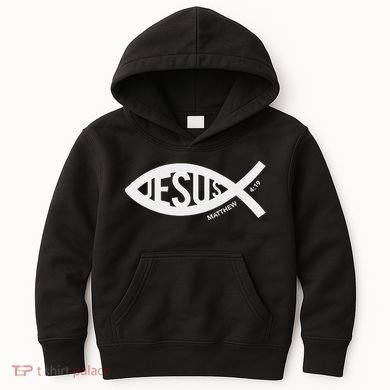 Jesus Fish Symbol Christian Kids Hoodie