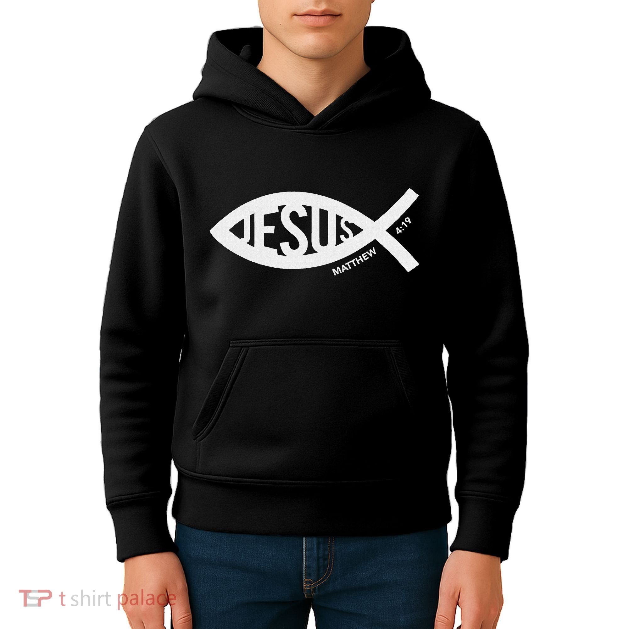 Jesus Fish Symbol Christian Kids Hoodie