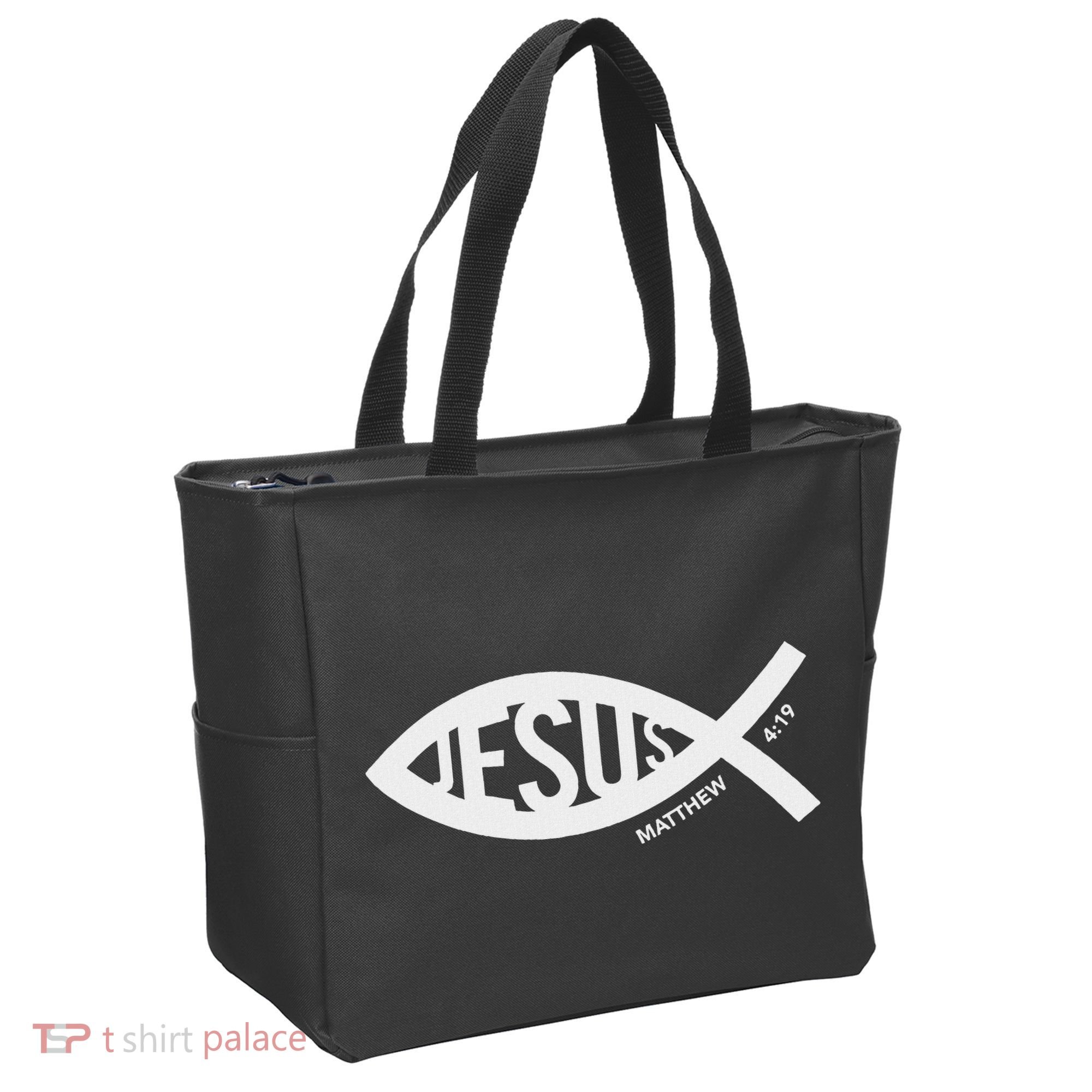 Jesus Fish Symbol Christian Tote Bag