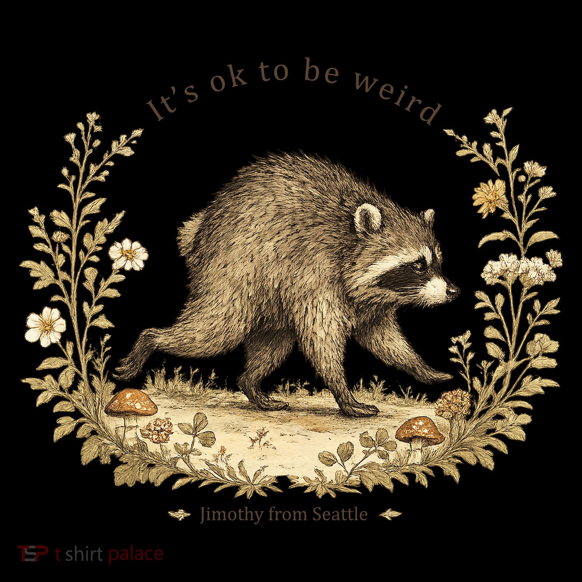Jimothy From Seattle It’s OK To Be Weird Funny Raccoon Coffee Mug