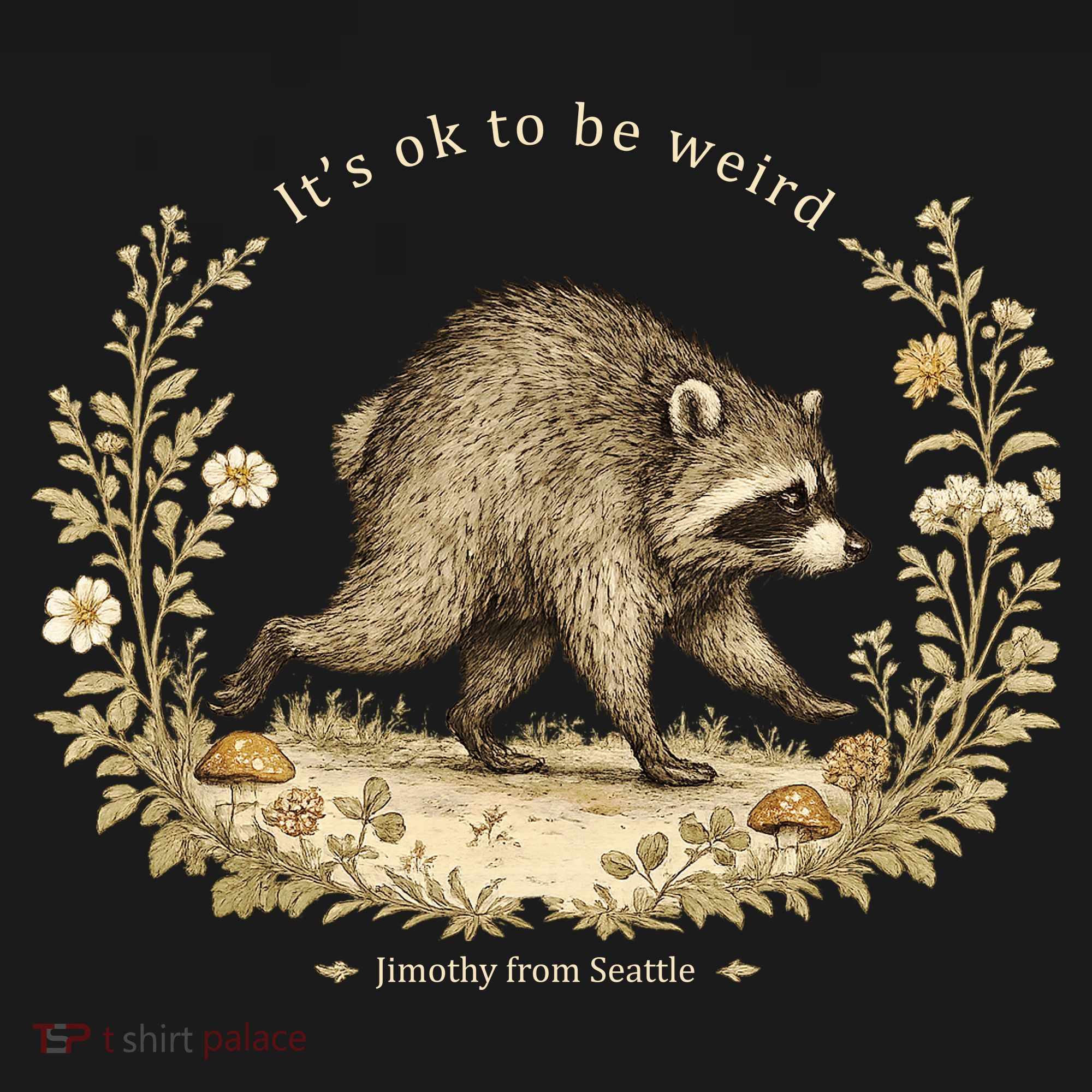 Jimothy From Seattle It’s OK To Be Weird Funny Raccoon Tank Top
