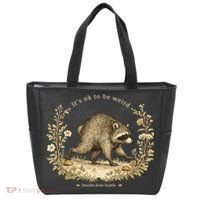 Jimothy From Seattle It’s OK To Be Weird Funny Raccoon Tote Bag thumb 0