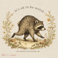 Jimothy From Seattle It’s OK To Be Weird Funny Raccoon T-Shirt thumb 2