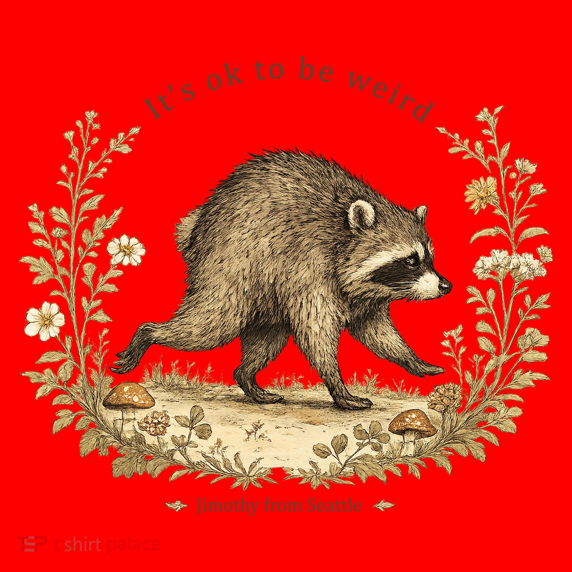 Jimothy From Seattle It’s OK To Be Weird Funny Raccoon Santa Hat