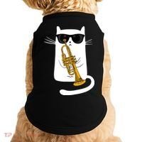 Jazz Funk Soul Cool Cute Cat Playing Trumpet Doggie Tank thumb 0