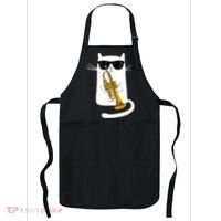 Jazz Funk Soul Cool Cute Cat Playing Trumpet Apron thumb 0