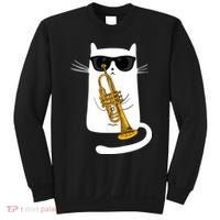 Jazz Funk Soul Cool Cute Cat Playing Trumpet Sweatshirt thumb 0