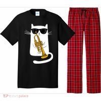 Jazz Funk Soul Cool Cute Cat Playing Trumpet Pajama Set thumb 0