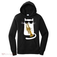 Jazz Funk Soul Cool Cute Cat Playing Trumpet Women's Hoodie thumb 0