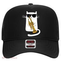 Jazz Funk Soul Cool Cute Cat Playing Trumpet Hat thumb 0