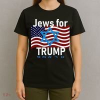 Jews For Trump American Flag Star Of David Hebrew Supporter T-Shirt thumb 4
