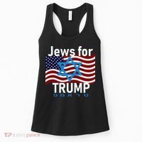 Jews For Trump American Flag Star Of David Hebrew Supporter Women's Tank Top thumb 0