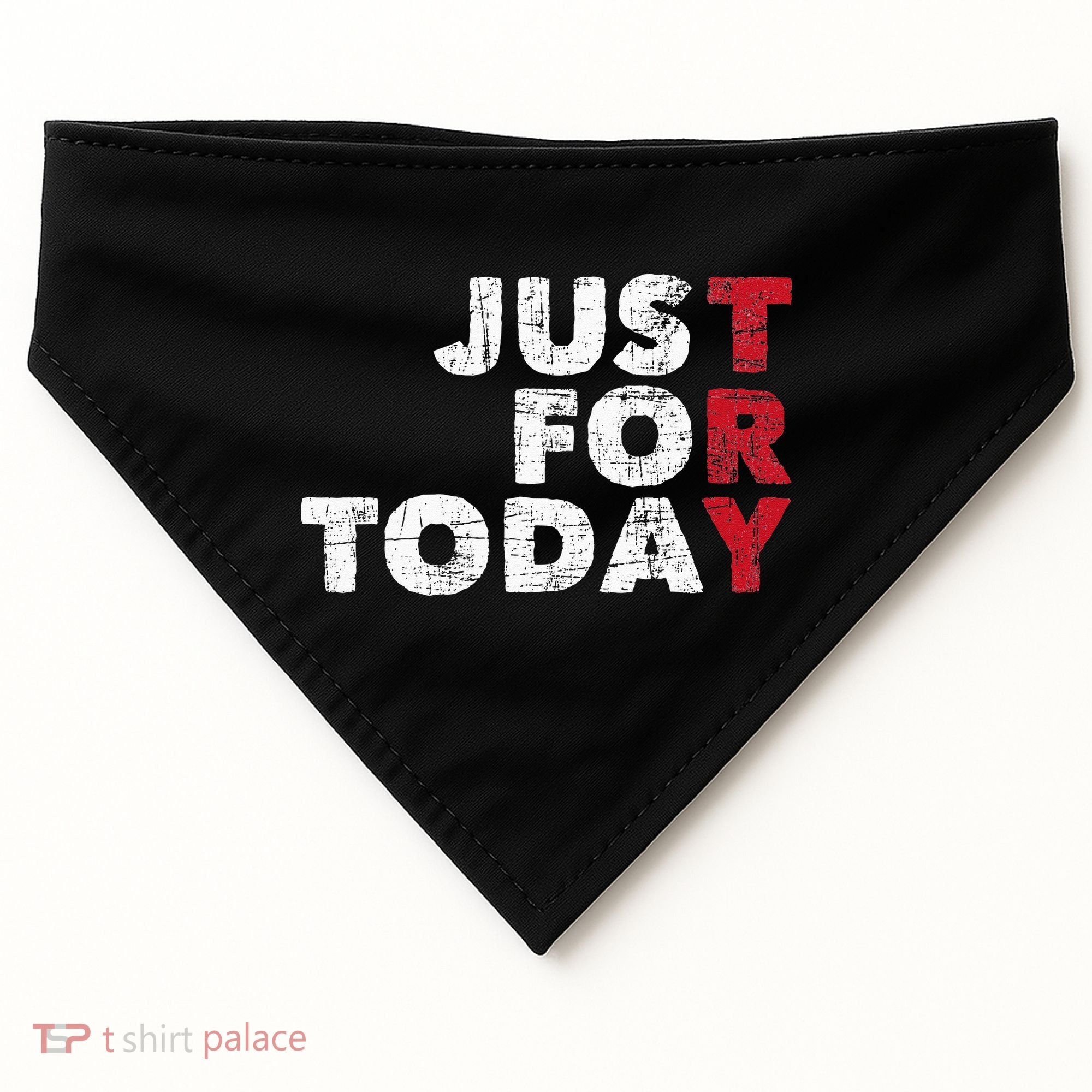 Just For Today Sobriety Anniversary Sober AA NA Recovery USA-Made Doggie Bandana