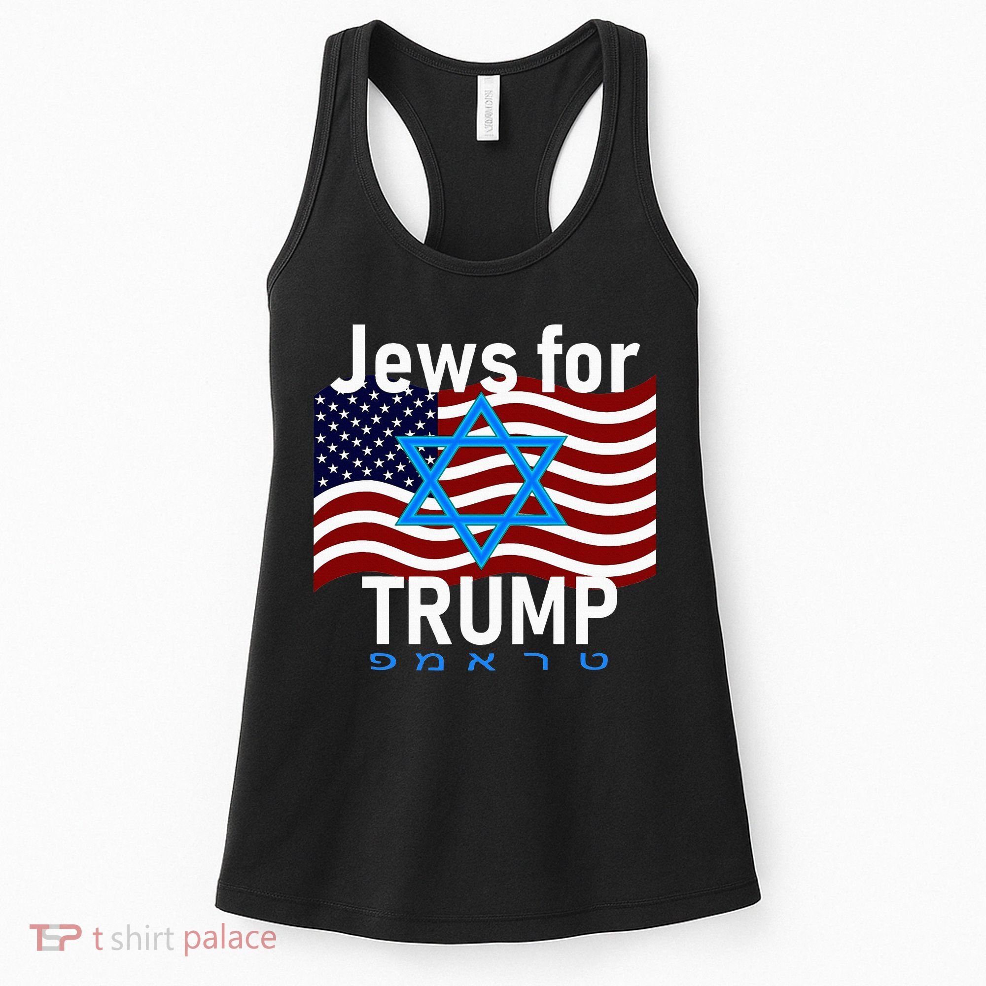 Jews For Trump American Flag Star Of David Hebrew Supporter Women's Tank Top