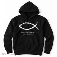 Jesus, Fish With Bible Quotes For Christians Hoodie thumb 0