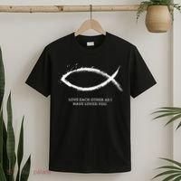 Jesus, Fish With Bible Quotes For Christians T-Shirt thumb 2