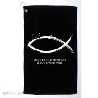Jesus, Fish With Bible Quotes For Christians Golf Towel thumb 0
