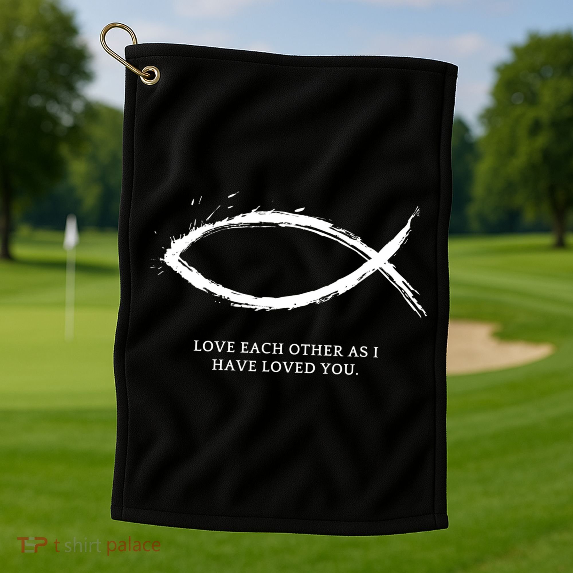 Jesus, Fish With Bible Quotes For Christians Golf Towel