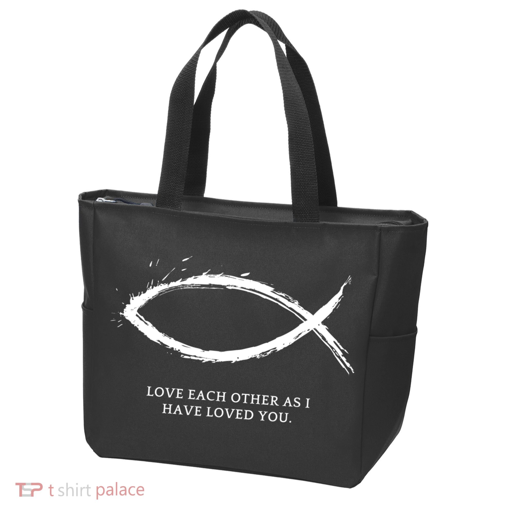 Jesus, Fish With Bible Quotes For Christians Tote Bag