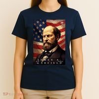 James Garfield 20th President Of The United States Portrait T-Shirt thumb 4