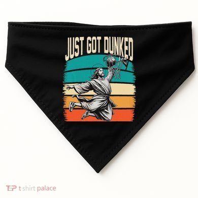 Just Got Dunked Jesus Dunking Baptism Playing Basketball USA-Made Doggie Bandana