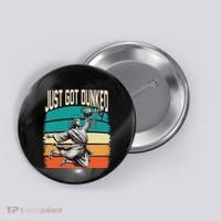 Just Got Dunked Jesus Dunking Baptism Playing Basketball Button thumb 0