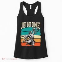 Just Got Dunked Jesus Dunking Baptism Playing Basketball Women's Tank Top thumb 0