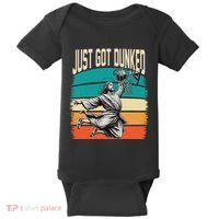 Just Got Dunked Jesus Dunking Baptism Playing Basketball Baby Bodysuit thumb 0