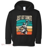 Just Got Dunked Jesus Dunking Baptism Playing Basketball Toddler Hoodie thumb 0