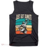 Just Got Dunked Jesus Dunking Baptism Playing Basketball Tank Top thumb 0