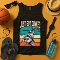 Just Got Dunked Jesus Dunking Baptism Playing Basketball Tank Top thumb 4