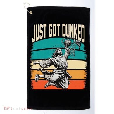 Just Got Dunked Jesus Dunking Baptism Playing Basketball Golf Towel