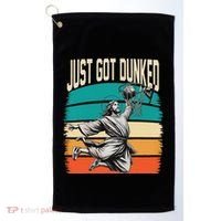 Just Got Dunked Jesus Dunking Baptism Playing Basketball Golf Towel thumb 0