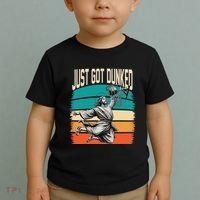 Just Got Dunked Jesus Dunking Baptism Playing Basketball Toddler T-Shirt thumb 2