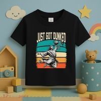 Just Got Dunked Jesus Dunking Baptism Playing Basketball Toddler T-Shirt thumb 3