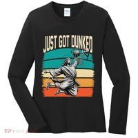 Just Got Dunked Jesus Dunking Baptism Playing Basketball Women's Long Sleeve Shirt thumb 0