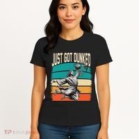 Just Got Dunked Jesus Dunking Baptism Playing Basketball Women's T-Shirt thumb 4