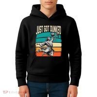 Just Got Dunked Jesus Dunking Baptism Playing Basketball Kids Hoodie thumb 4
